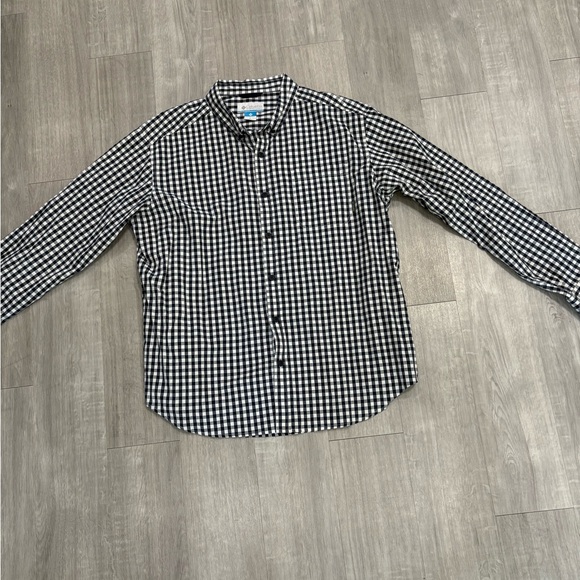 Columbia Outdoors Black White Checkered Mens XL Button Long Sleeve Shirt - Picture 1 of 3
